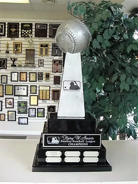 Fantasy Baseball Trophy Perpetual Award  38 Years 3 Tier Large Lombardi ^