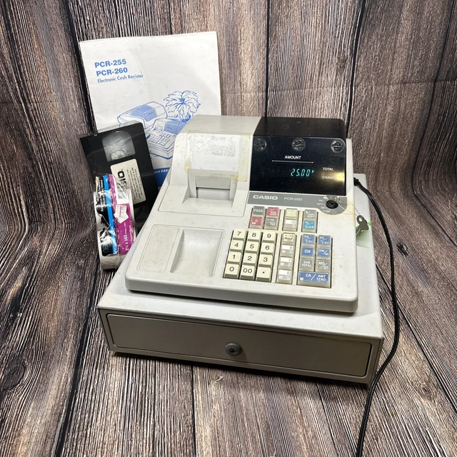 CASIO PCR 260 CASH Register with both Keys Read Description 79.47
