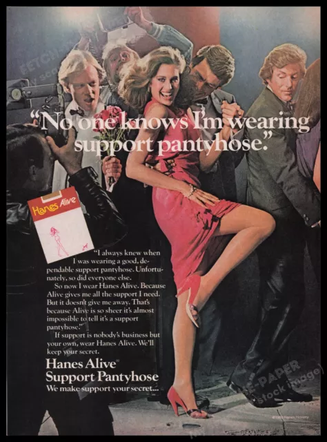HANES ALIVE SUPPORT Pantyhose 1980s Print Advertisement Ad 1980 Paparazzi  $12.99 - PicClick