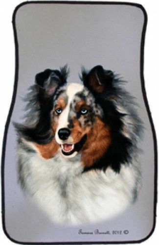 Blue Merle Shetland Sheepdog Sheltie Car Floor Mats Pair (TB) 36090