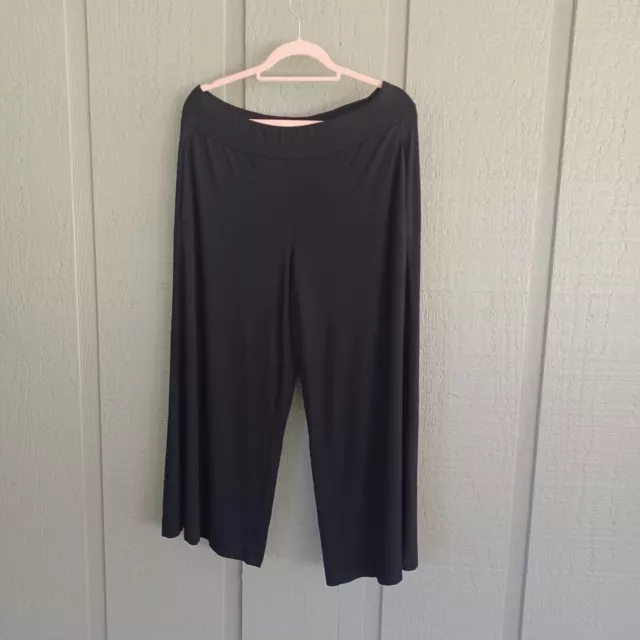 Eileen Fisher Wide Leg Crop Pant Size M Women Pull On Rayon Blend Minimalist