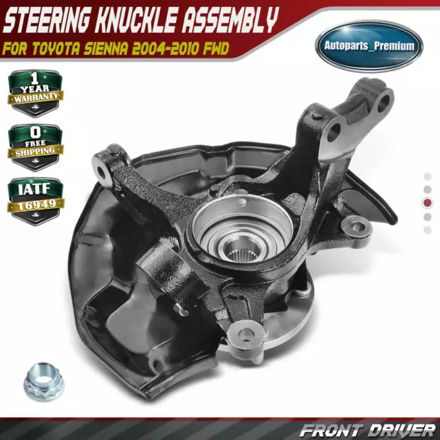 Front Left Wheel Hub Bearing Steering Knuckle Assembly for Toyota Sienna 04-10