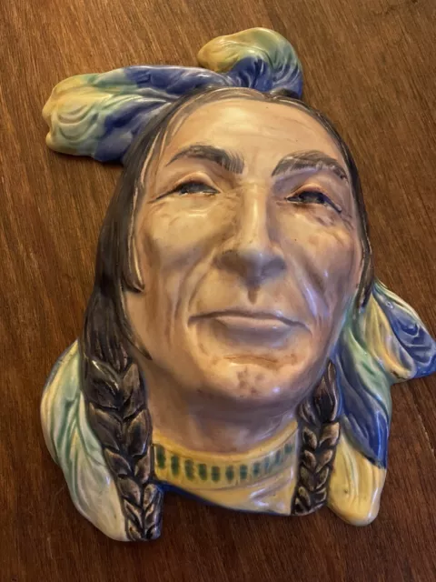 Vintage Beswick Wall Plaque Mask… Red Indian Head 282…