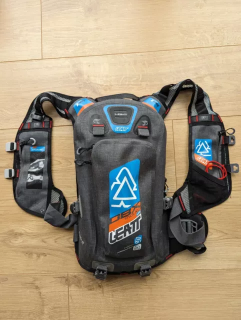 Leatt DBX Enduro Lite 2.0 Hydration Backpack - Black/Blue/Orange- NO BLADDER