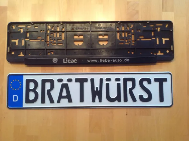 German License Plate YOUR TEXT and 5 frames ,one read AUTO DEUTSCHLAND for free 2