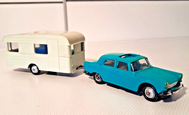 Miniature NOREV N°93 - Caravane Panoramic 14 Et Peugeot 504 - Échelle 1:43 - Occasion