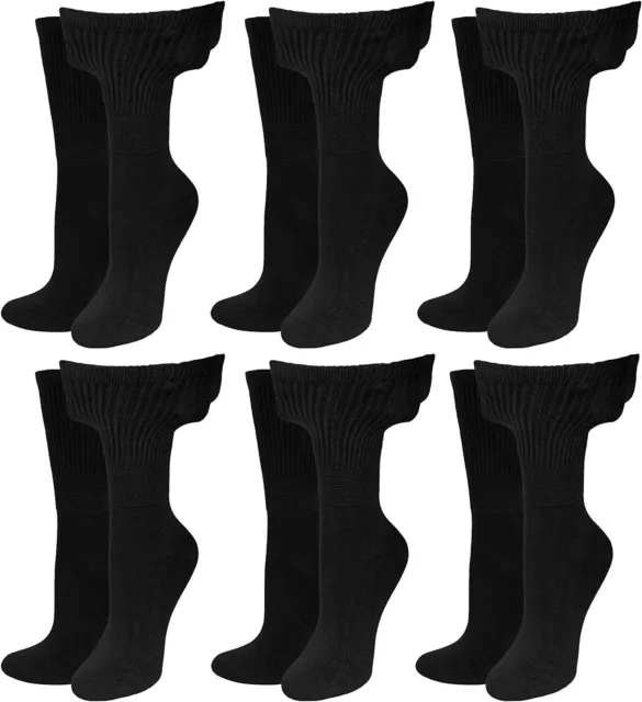 MENS SOCKS 100% Cotton Non Elastic Size 6-11 Soft Top Diabetic Pack of 6-12 Pair