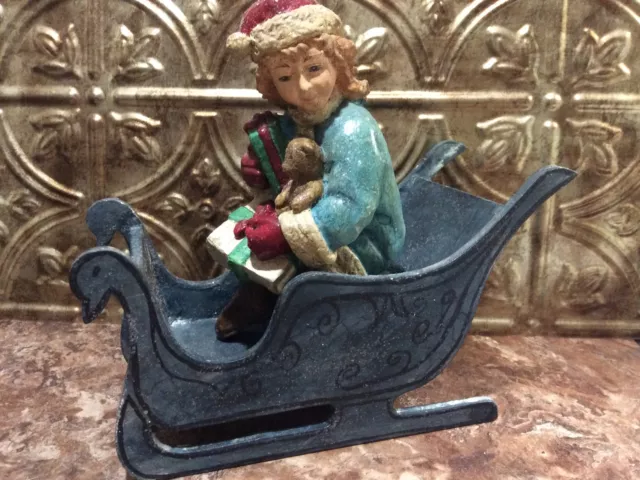 Bethany Lowe Victorian Christmas Girl In Sleigh