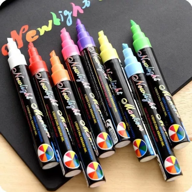 White & Coloured Liquid Chalk Marker Pens For Blackboard Black Signs Chalk Board