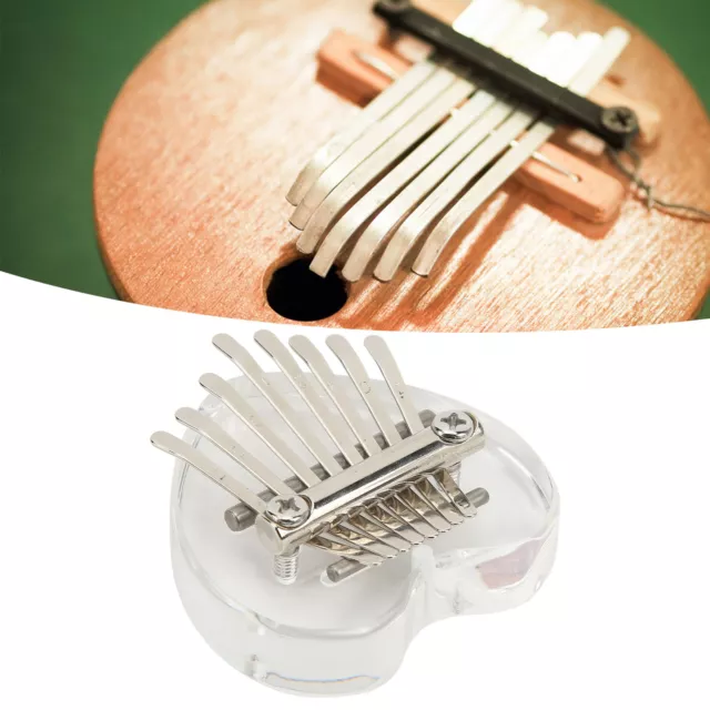 Heart Shaped Thumb Piano Mini Portable Transparent Crystal 8 Keys Kalimba Pe SPG