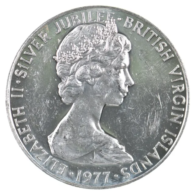 SILVER WORLD Coin 1977 British Virgin Islands 50 Cents World Silver Coin *486