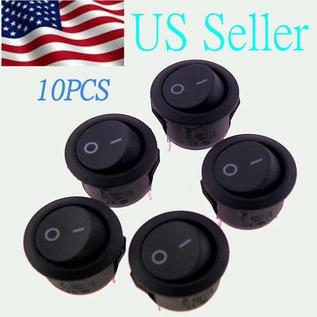 10X ROCKER SWITCHES 12V Round Toggle On Off 12 Volt Car Snap In Switch ...