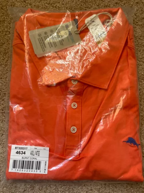 tommy bahama tropcal spectator BNIB 4XL burnt coral polo shirt