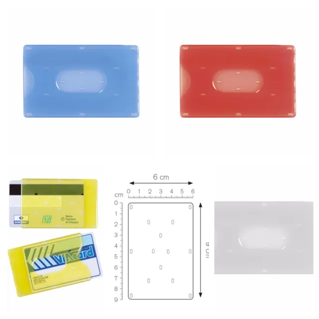 5 Pz - Porta Carte Credito Plastica Rigida Card Tessera Bancomat Visa Patente