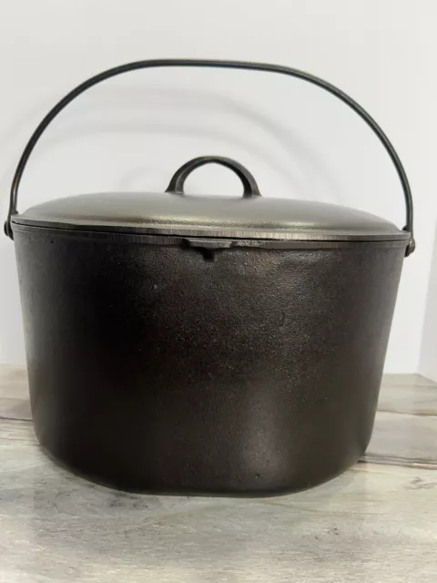 1300, 1301 Cast Iron Oval Dutch Oven With Lid, Wagner?, Griswold?, Restored