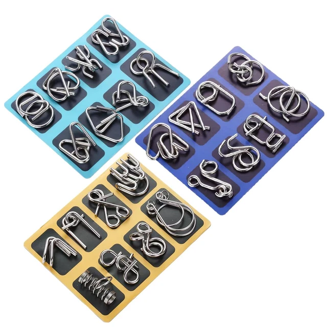 Metal Wire Puzzle IQ Mind Brain Teaser Puzzles Games 8pcs/set Eeducational Toys