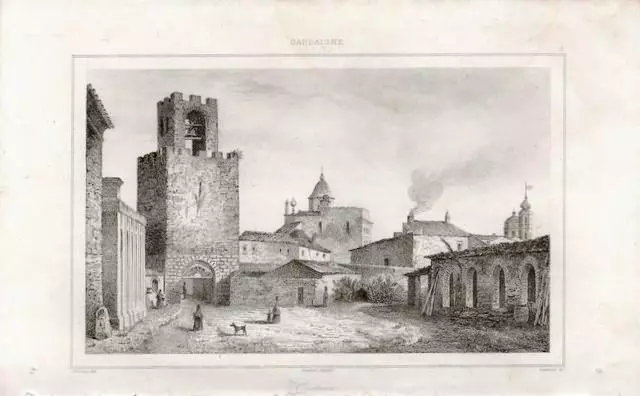 Stampa antica Old print Sardegna Oristano Sardaigne Vormser Lemaitre 1841