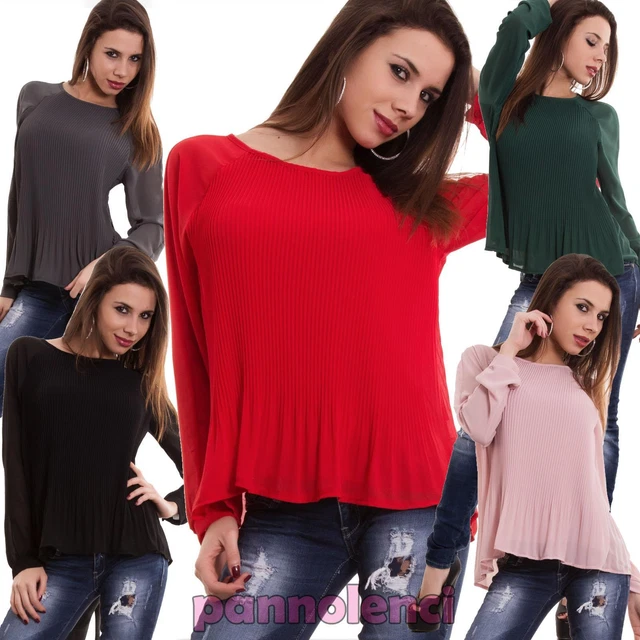 Tunica Donna Maglia Larga Maniche Pipistrello - Nuova CJ-1443 - Foto 4