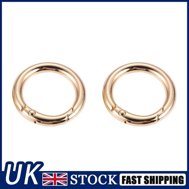 2pcs 2cm Metal Circle Trigger Rings DIY Accessories Alloy for Bag (Gold)