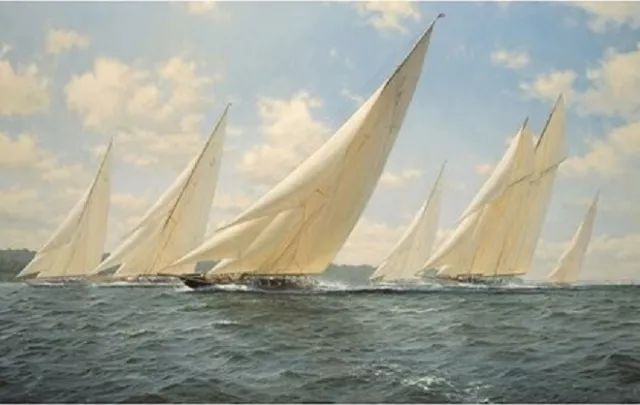 STEVEN DEWS "Britannia racing in the Solent, 1933" Ltd Edition Canvas no 50/50