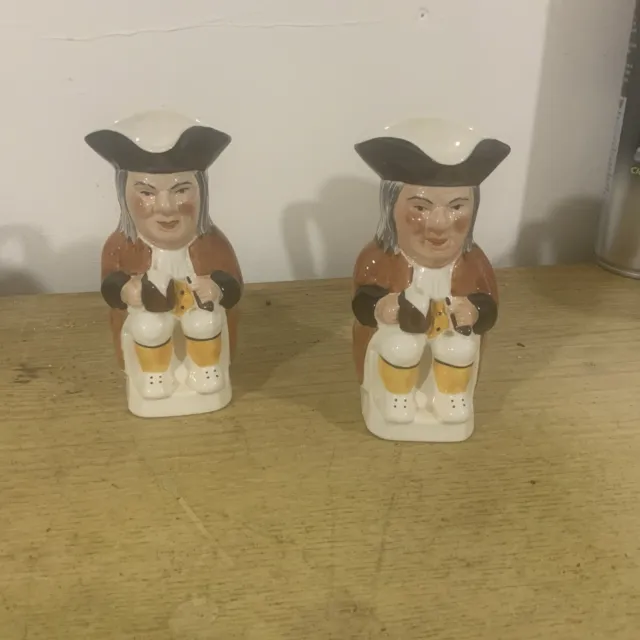 Toby Jugs Matching Pair Hand Painted