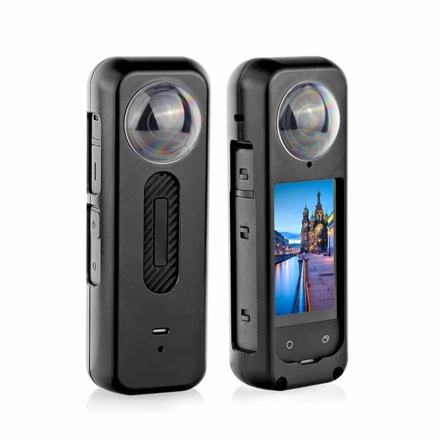 Gabbia Metallica + Copriobiettivo In Silicone Per Insta360 X4 - Protezione E Accessori (Nero)