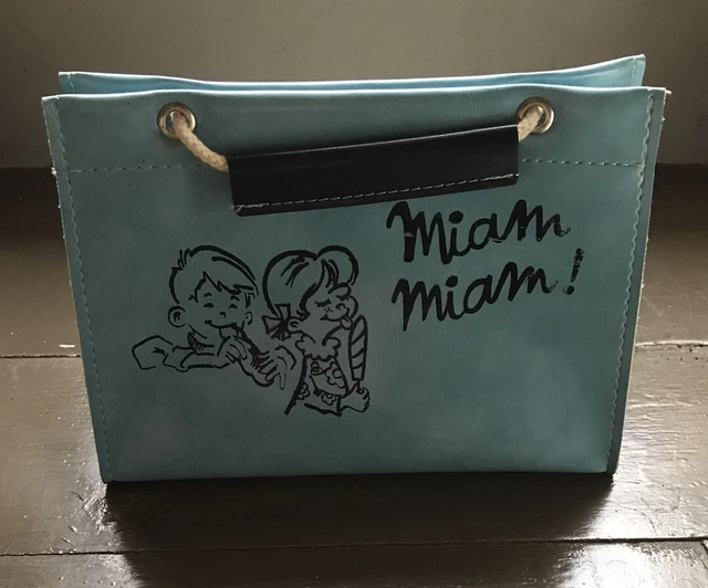 Sac Bandoulière Enfant Vintage Années 1950 - Cartable Sacoche Bleu - Occasion