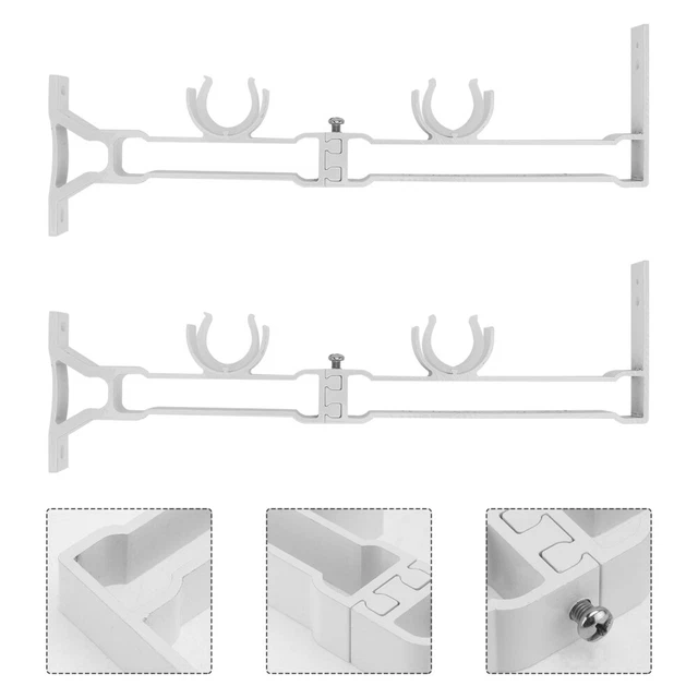 2 pz pali romani supporto singolo alluminio tenda hardware bianco