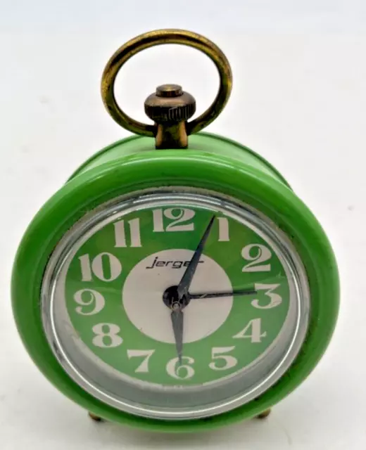 Vintage Small Jerger  German Wind Up Alarm Clock.