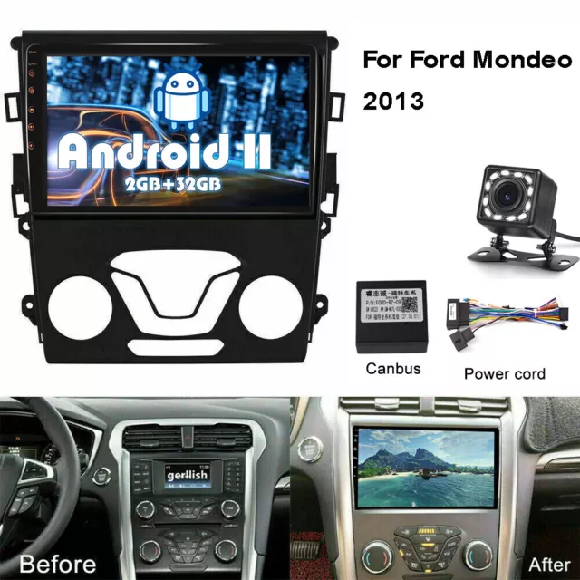 Android 11 Car GPS Navi Radio Stereo Player For Ford Fusion Mondeo 2013 32GB