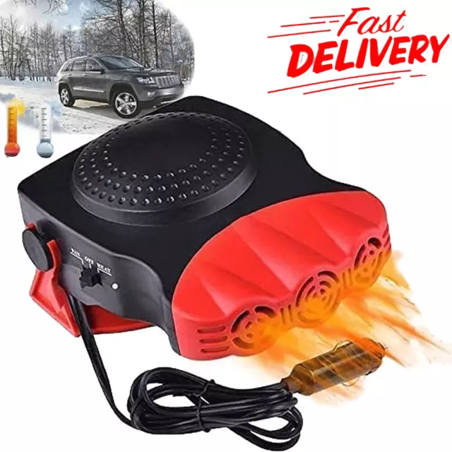 2in1 Ceramic Car Heater & Fan Defroster Demister Cooler Dryer 12V 150W Portable