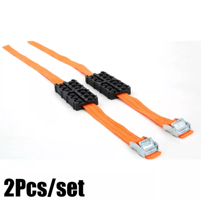 Pair  Anti-Skid Tire Straps Tire Traction Device for Off Road SUV 4X4 Snow Ice