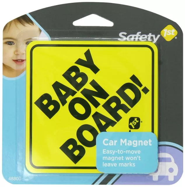 Safety 1st Baby On Board Sign Magnet - Yellow Small Help Keep Children Safe New