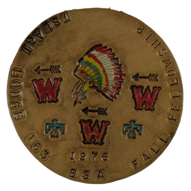 Tslagi Lodge 163 Cherokee NC 1976 Fall Fellowship Leather Bdr (E8648)