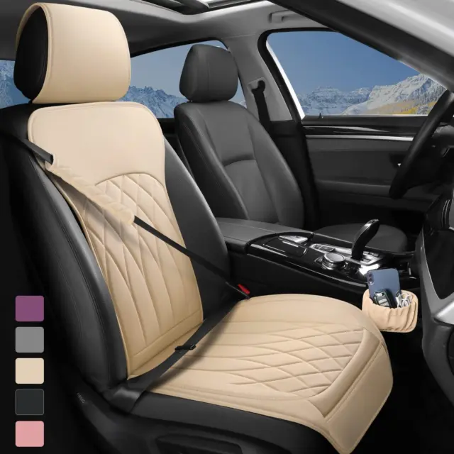 Luxury Leather Universal Auto Car Seat Covers, 5-Pc Full Set, Black & –  Pink and Caboodle