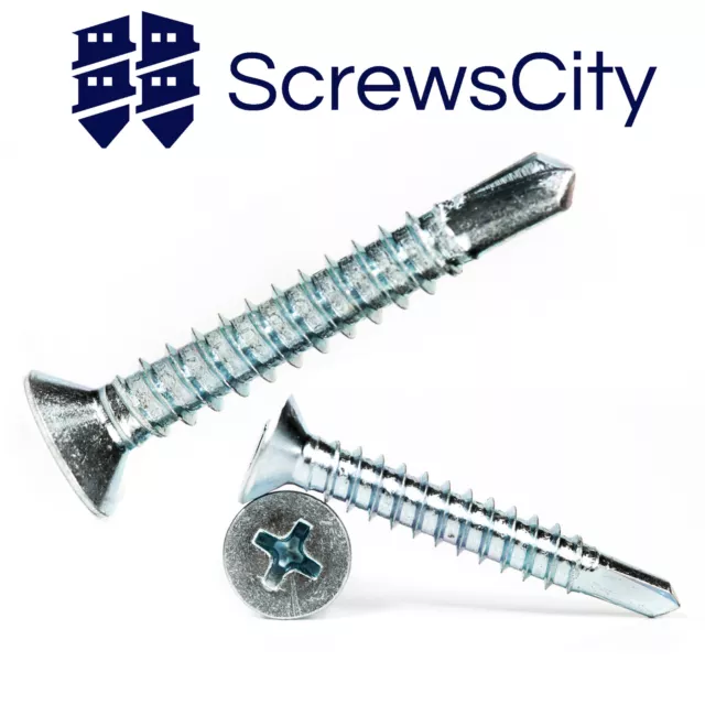 Self Drilling Countersunk Metal Fixing Windows Roofing Screws Various Sizes