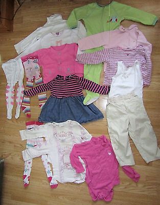 Bundle of Girls' Clothes 18-24 months 15 ITEMS Next dress, tops, tights, pyjamas