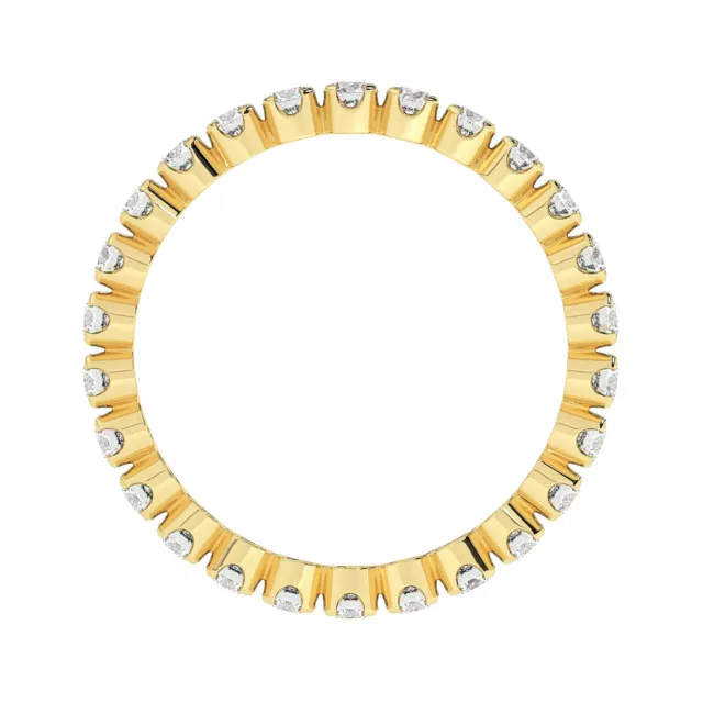 0.50 Cts 100% Natural Round Brilliant Diamonds Full Eternity Ring 9K Yellow Gold 3