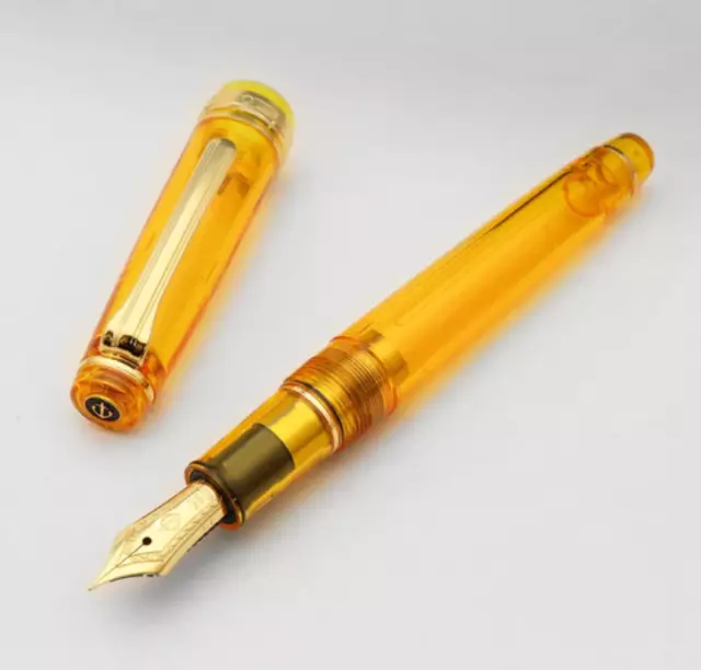 SAILOR x WANCHER Professional Gear Slim Fountain Pen Amber Nib/14K 124mm NWB