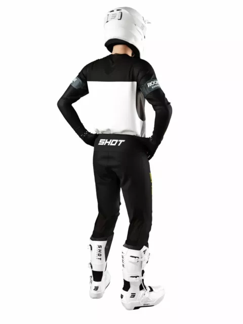 Shot Rockstar Energy Motocross Kit MX Jersey & Pants Contact Black White 3