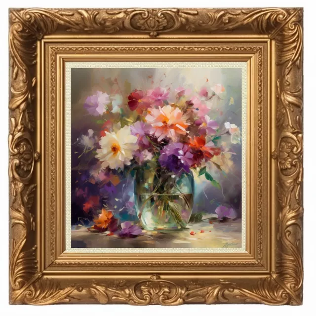 🎨💖 Superbe bouquet de fleurs - Oeuvre originale et unique