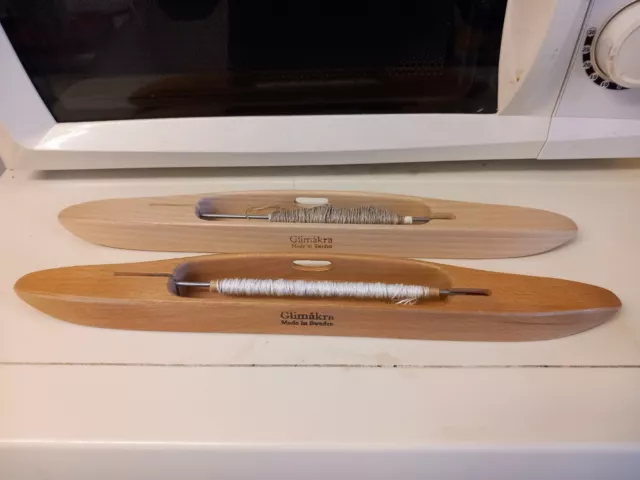 Two Swedish Glimakra Weaving Shuttles.