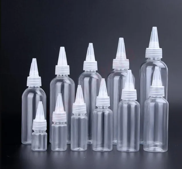 All The Size Sharp Mouth Cap Spout Clear Twist Top Empty Plastic Dropper Bottles