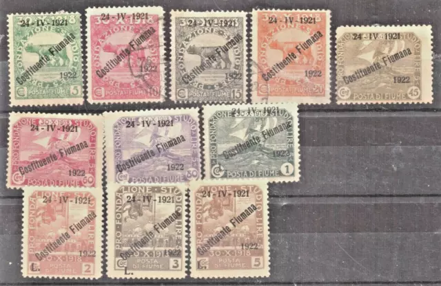 1921  FIUME  Sassone dal n. 164 al 74  usati e nuovi 350,00€ (1418)