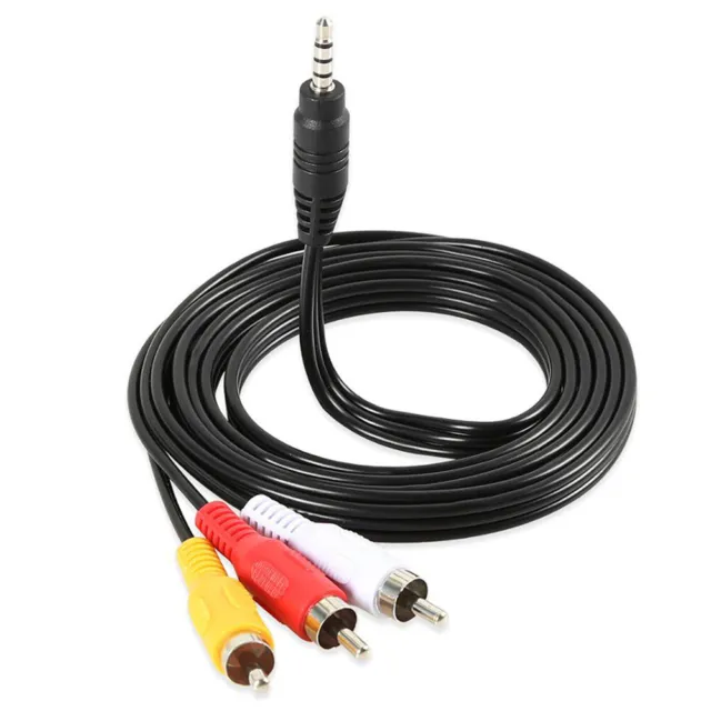 100pc 3RCA Male to 3.5mm Male Cable Adapter Audio Video Cord AV DV AUX Converter