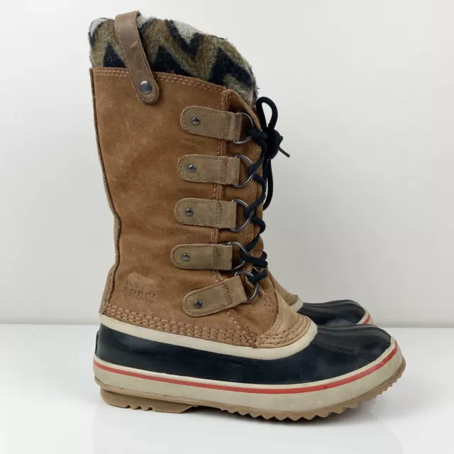Sorel Women’s Joan Of Arctic Brown Leather Waterproof Winter Snow Boots Size 7.0