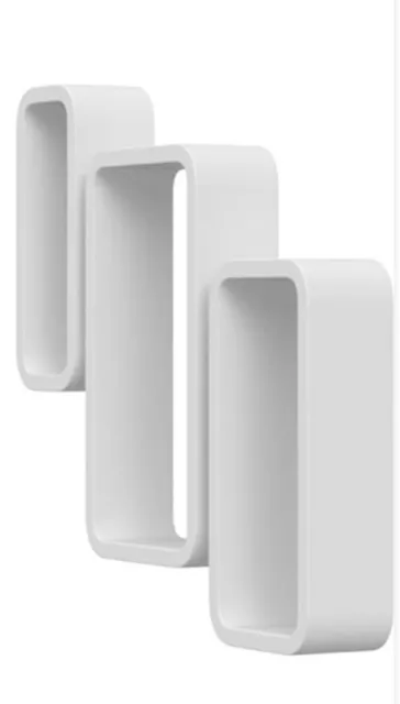 Set Of 3 White Cube Shelves . W50x15x27cm. All One Size