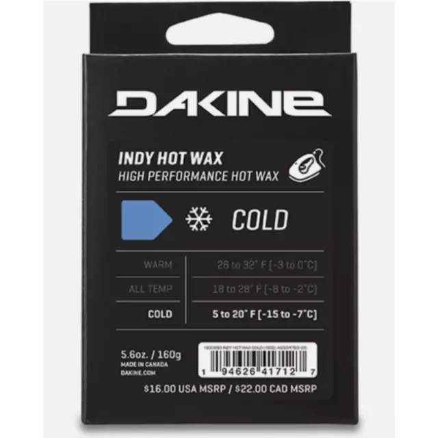 Dakine Indy Hot Wax Cold 160g Ski Wax New High Performance