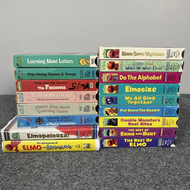 Embedy LOT OF 17 Vintage Sesame Street VHS - Elmo Big Bird Grover Bert & Ernie ...