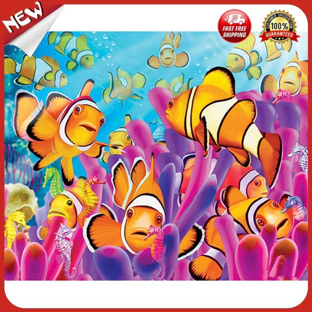 UK (DE2678) 5D Zum Selbermachen Vollbohrer Diamant Malerei Cartoon Fisch Kreuzstich Embroid